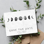 Carte Postale Faire-part Phases du Mariage de marbre de lune Dates de sauve<br><div class="desc">Enregistrez les cartes postales de date dans les phases marbrées de la conception de la lune,  customisé avec vos noms,  date mariage et emplacement. Ajoutez votre adresse de retour et les détails du mariage à l'arrière de la carte postale.</div>