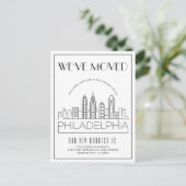 Carte Postale Faire-part Philadelphie Moderne Deco | Changement d'adresse (Debout devant)