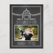 Carte Postale Faire-part Photo Barne Chalkboard Mariage Enregistrer Les Car (Devant)