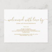 Carte Postale Faire-part Photo Bébé Chic Elégant Moderne Or Naissance (Dos)