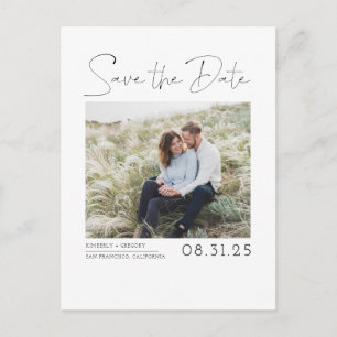 Carte Postale Faire-part Photo blanche simple et minimale pour enregistrer 