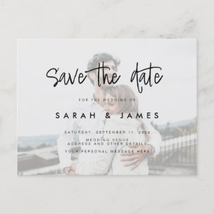 Carte Postale Faire-part Photo Budget Wedding Enregistrer la date