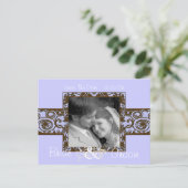 Carte Postale Faire-part Photo Café et Lilac Enregistrer la date (Debout devant)