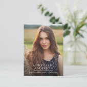 Carte Postale Faire-part photo chic Graduation (Debout devant)