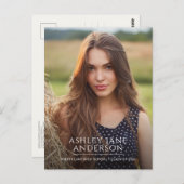 Carte Postale Faire-part photo chic Graduation (Devant / Derrière)