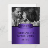 Carte Postale Faire-part Photo d'annonce de date de mariage avec dégradé no (Devant / Derrière)