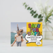 Carte Postale Faire-part Photo d'annonce de date de mariage dans un style d (Debout devant)