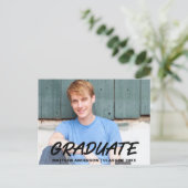 Carte Postale Faire-part Photo d'annonce de remise de diplôme moderne et co (Debout devant)