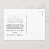 Carte Postale Faire-part Photo d'announcement minimale (Dos)