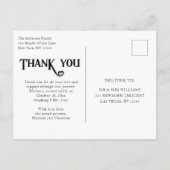 Carte Postale Faire-part Photo de bébé Merci Cœur Moderne Naissance (Dos)