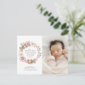 Carte Postale Faire-part Photo de bébé moderne naissance (Debout devant)