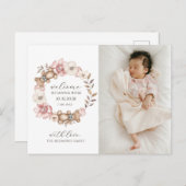 Carte Postale Faire-part Photo de bébé Naissance moderne (Devant / Derrière)