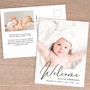 Carte Postale Faire-part Photo de Bienvenue Naissance