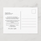 Carte Postale Faire-part Photo de calligraphie blanche manuscrite minimalis (Dos)