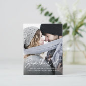 Carte Postale Faire-part Photo de calligraphie blanche manuscrite minimalis (Debout devant)