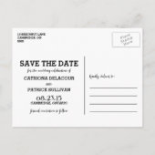 Carte Postale Faire-part Photo de calligraphie Whimsical Enregistrer la dat (Dos)
