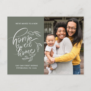 Carte Postale Faire-part Photo de changement d'adresse botanique Home Sweet