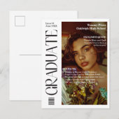 Carte Postale Faire-part Photo de couverture de magazine de fin d'études Fê (Devant / Derrière)