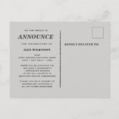 Carte Postale Faire-part Photo de couverture de magazine de style GRADUATE  (Dos)