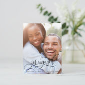 Carte Postale Faire-part Photo de fiançailles Calligraphie en noir, Fiançai (Debout devant)