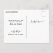 Carte Postale Faire-part Photo de fiançailles circulaire Logo Script Fiança (Dos)