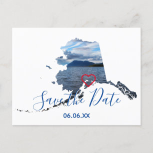 Carte Postale Faire-part Photo de forme de l'Alaska Enregistrer la date