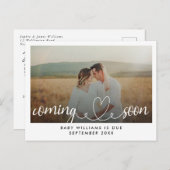 Carte Postale Faire-part Photo de grossesse à venir bientôt (Devant / Derrière)