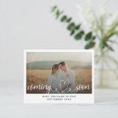 Carte Postale Faire-part Photo de grossesse à venir bientôt (Debout devant)