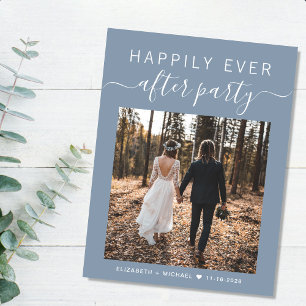 Carte Postale Faire-part Photo de la fête pour toujours après le mariage bl