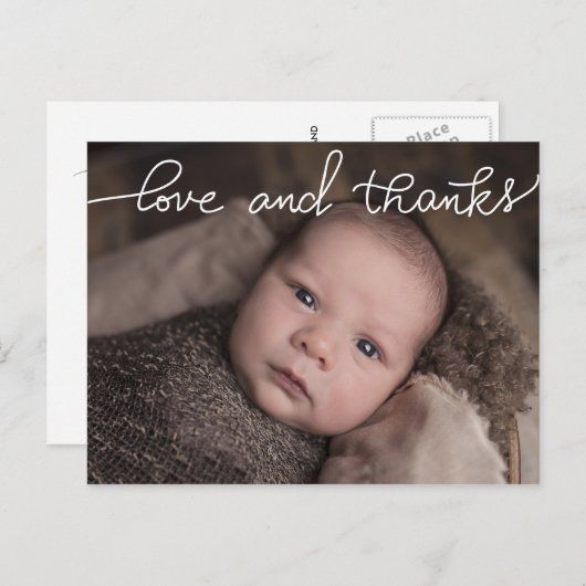 Carte Postale Faire-part Photo de manuscrit d'amour et de mercis de (Devant / Derrière)