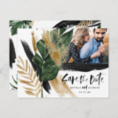 Carte Postale Faire-part Photo de mariage abstrait tropical moderne peint (Devant / Derrière)