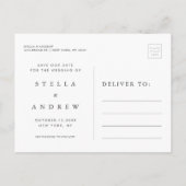 Carte Postale Faire-part Photo de mariage avec empreintes de pattes pour Sa (Dos)