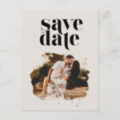 Carte Postale Faire-part Photo de mariage de destination de plage Enregistr (Devant)