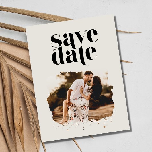 Carte Postale Faire-part Photo de mariage de destination de plage Enregistr