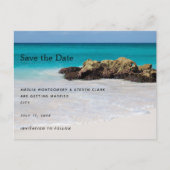 Carte Postale Faire-part Photo de mariage de plage de sable de l'océan Azur (Devant)