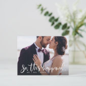 Carte Postale Faire-part Photo de mariage en fuite Cela s'est produit (Debout devant)