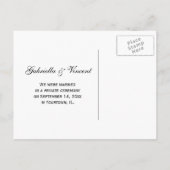 Carte Postale Faire-part Photo de mariage Florale d'Hydrangea Blanche (Dos)