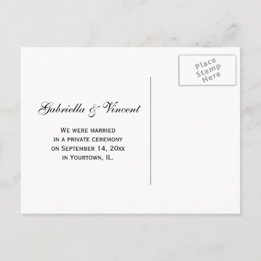 Carte Postale Faire-part Photo de mariage Florale d'Hydrangea Blanche (Dos)