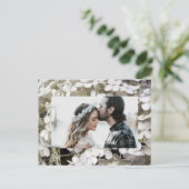 Carte Postale Faire-part Photo de mariage Florale d'Hydrangea Blanche (Debout devant)