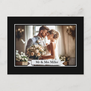 Carte postale Faire-part photo de mariage personna
