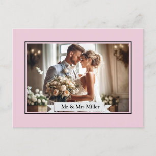 Carte postale Faire-part photo de mariage personna
