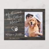 Carte Postale Faire-part Photo de mariage rustique pour animaux de compagni (Devant)