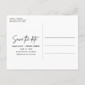 Carte Postale Faire-part Photo de mariage sur la plage Enregistrer la date (Dos)