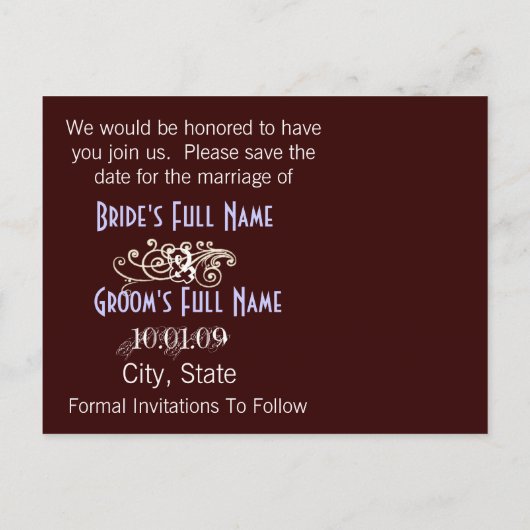 Carte Postale Faire-part Photo de mise en page de date (Dos)