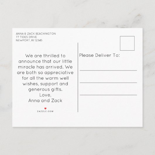 Carte Postale Faire-part *~* Photo de naissance AP79 Bébé Nouveau-né Faire- (Dos)