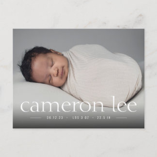 Carte postale Faire-part photo de naissance de béb