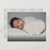 Carte postale Faire-part photo de naissance de béb (Devant / Derrière)