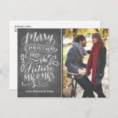 Carte Postale Faire-part Photo de Noël des futurs M. et Mme. Enregistrez la (Devant / Derrière)