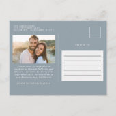 Carte Postale Faire-part Photo de pampas bleu poussiéreux bohème moderne a (Dos)