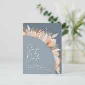 Carte Postale Faire-part Photo de pampas bleu poussiéreux bohème moderne a (Debout devant)